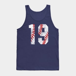 Vintage #19 Baseball Laces Baseball Mom Jersey Love Baseball T-shirt Tank Top